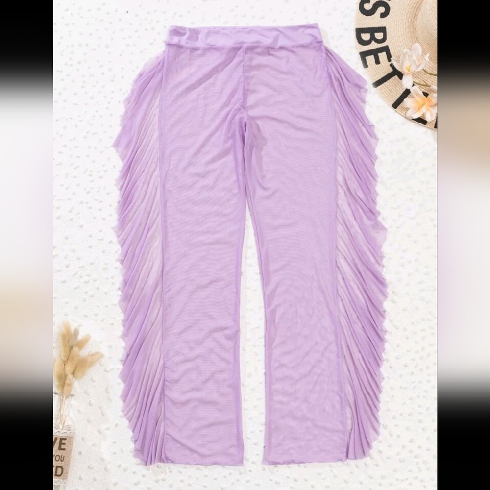 Lilac Ruffle Swimsuit Cover up pants